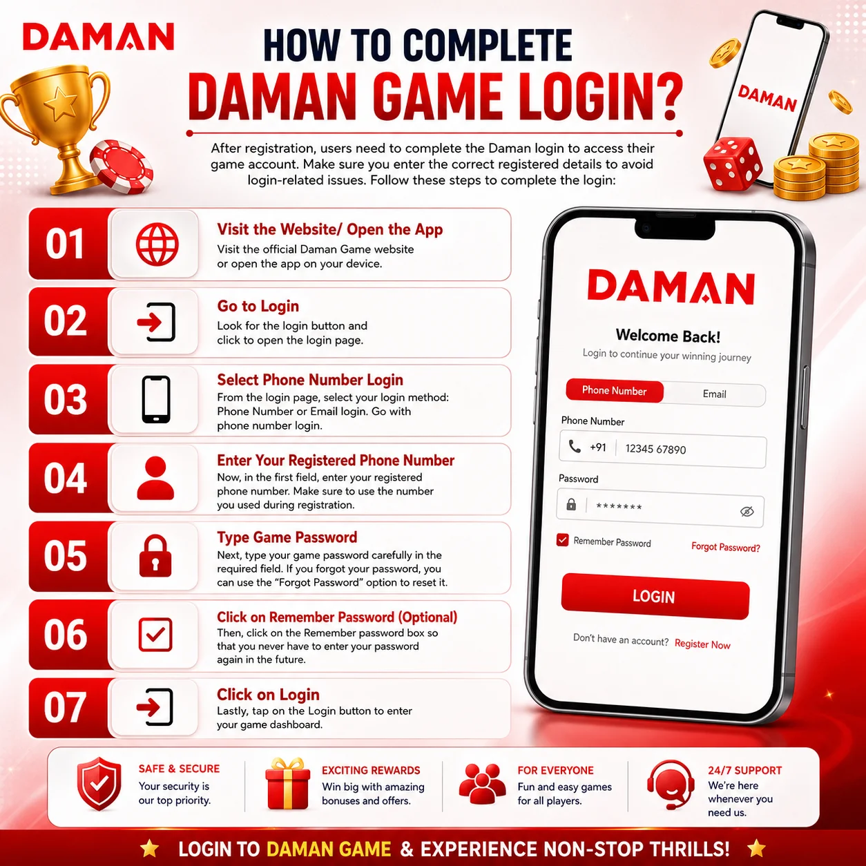 Daman Game Login Process